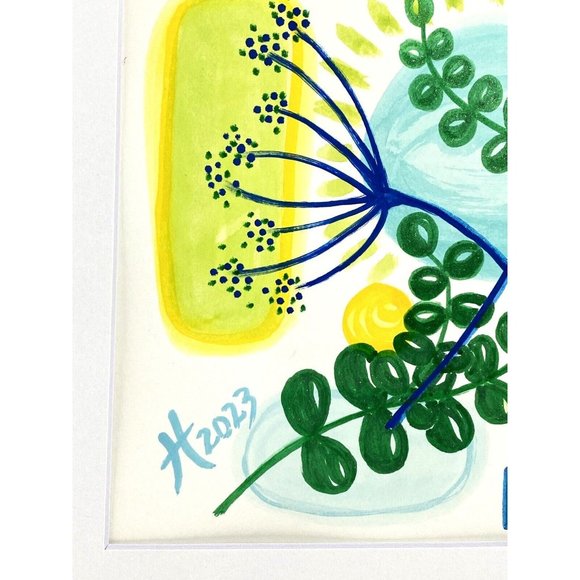 Blue Queen - Original Wall Art Acrylic Painting 11x14in Matted Frame Ready - Picture 4 of 12